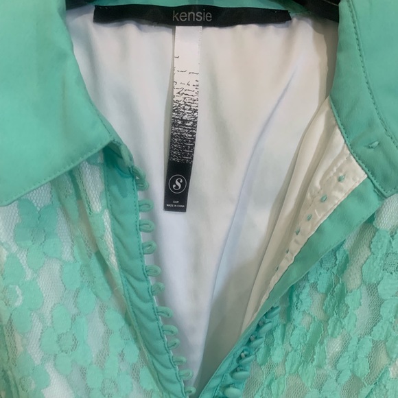 Button-down Aqua Lace Kensie Dress - Small - Picture 3 of 6